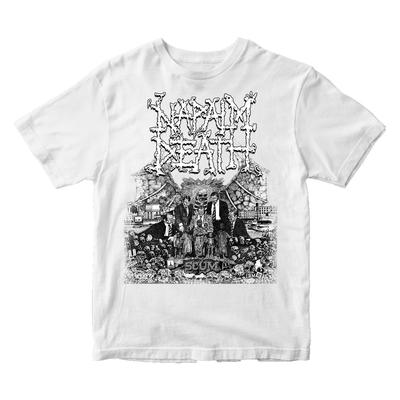 T-shirt a maniche corte bianca Napalm Death 'Scum' - NUOVA