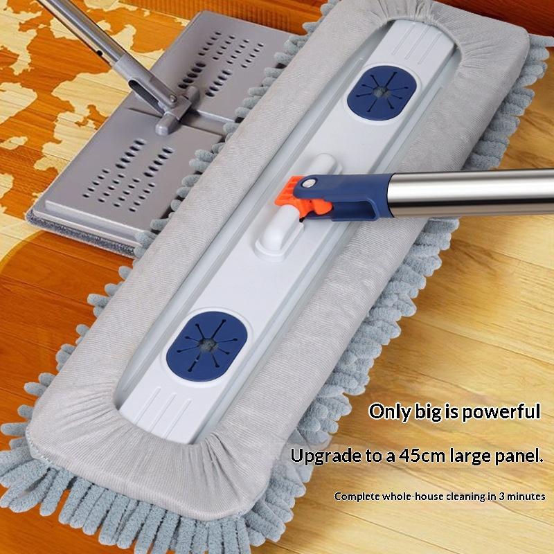 45cm Self-Wringing Mop Super Absorbent Microfiber Head Hands-Free Cleaning for Home Hardwood Tile Floors