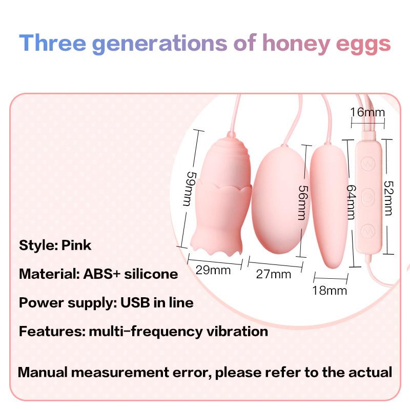 Vibrator USB cu trei capete cu limbă vibrantă cu 20 de frecvențe, stimulare prin suctiune a mameloanelor pentru uz extern de către femei, ouă