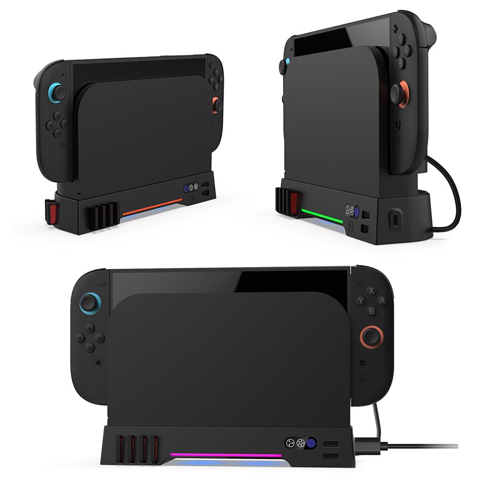 Cooling Fan 3 Speed Dual-Fan Cooling Base Multifunctional Ventilation Fan with 8 Game Card Slots for Switch 2 Console