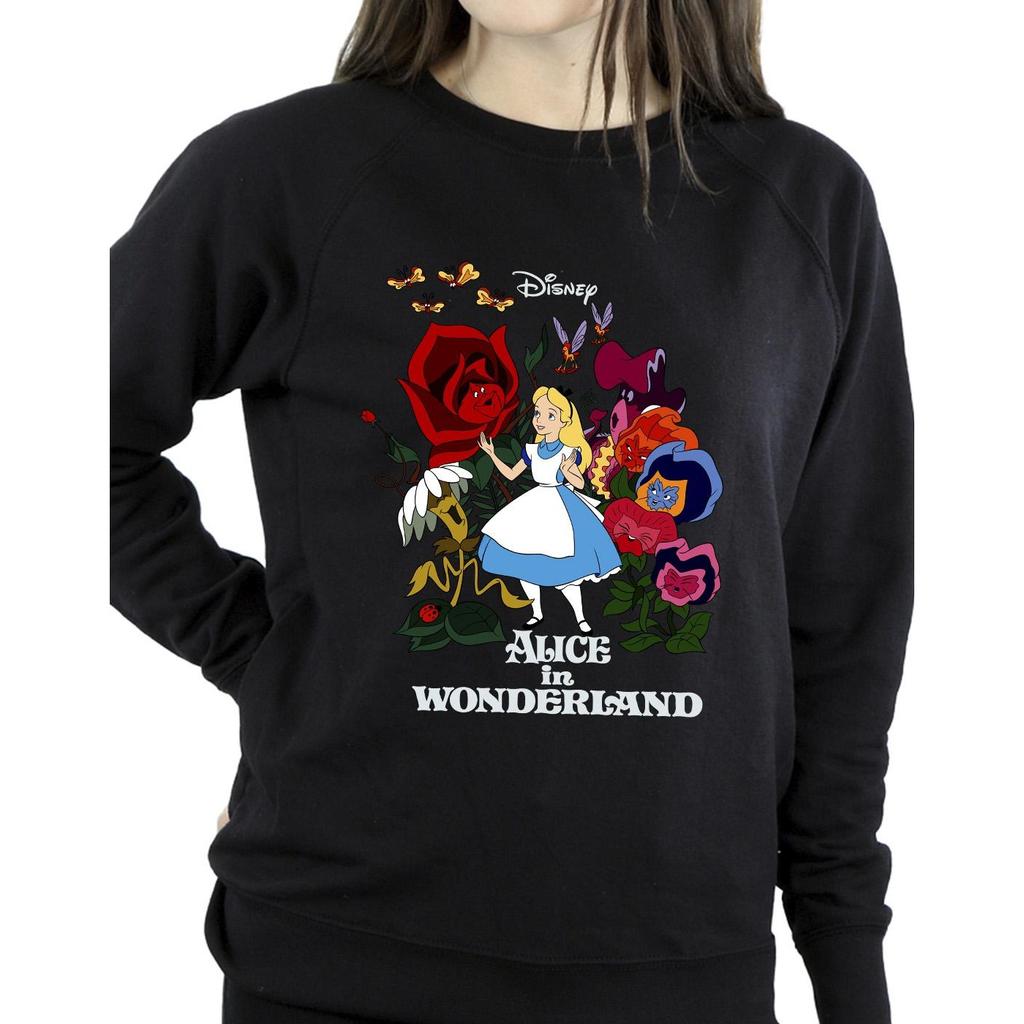 Disney Womens/Ladies Alice In Wonderland Flowers Sweatshirt