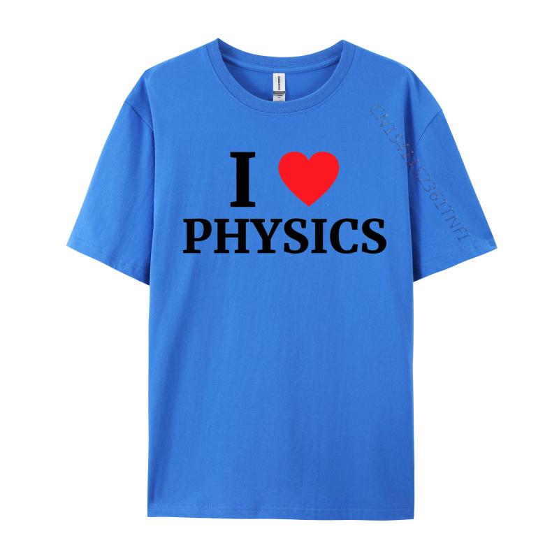 I Love Physics Heart Tshirt Retro Boy Top Tshirts Crewneck Combed cotton Tops Shirt Tops  Tees Casual