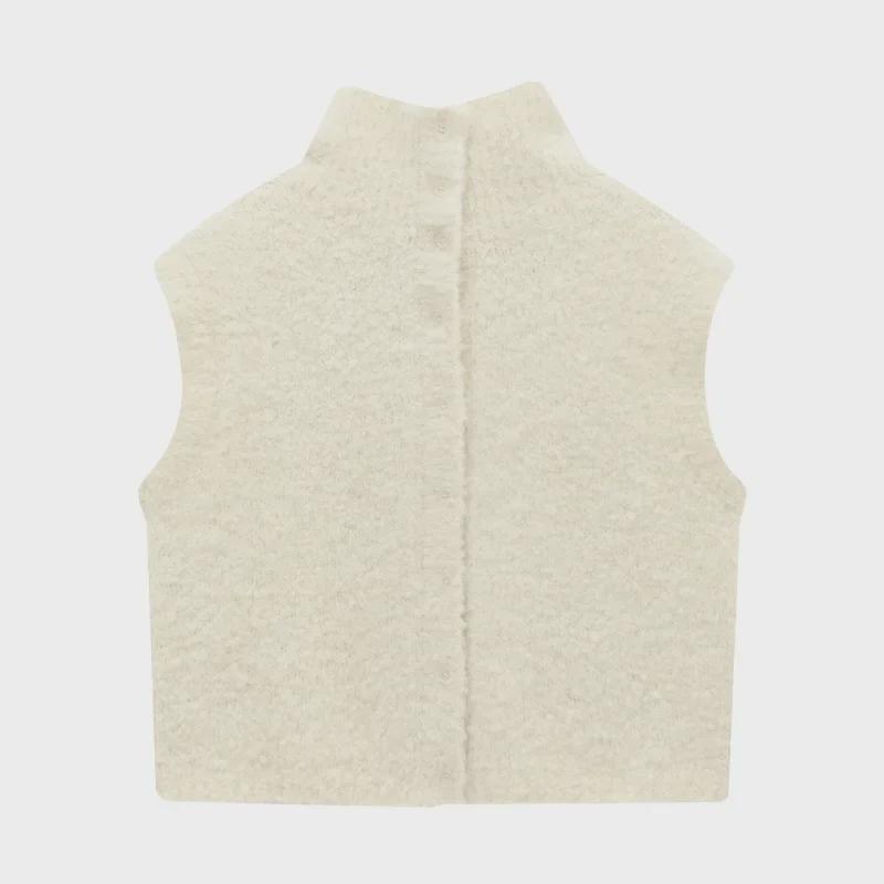 Love & Nancy 2024 Winter Korean Sleeveless Wool Cardigan for Women - Intelligent Commuter Style, All-Match Versatile Sweater.