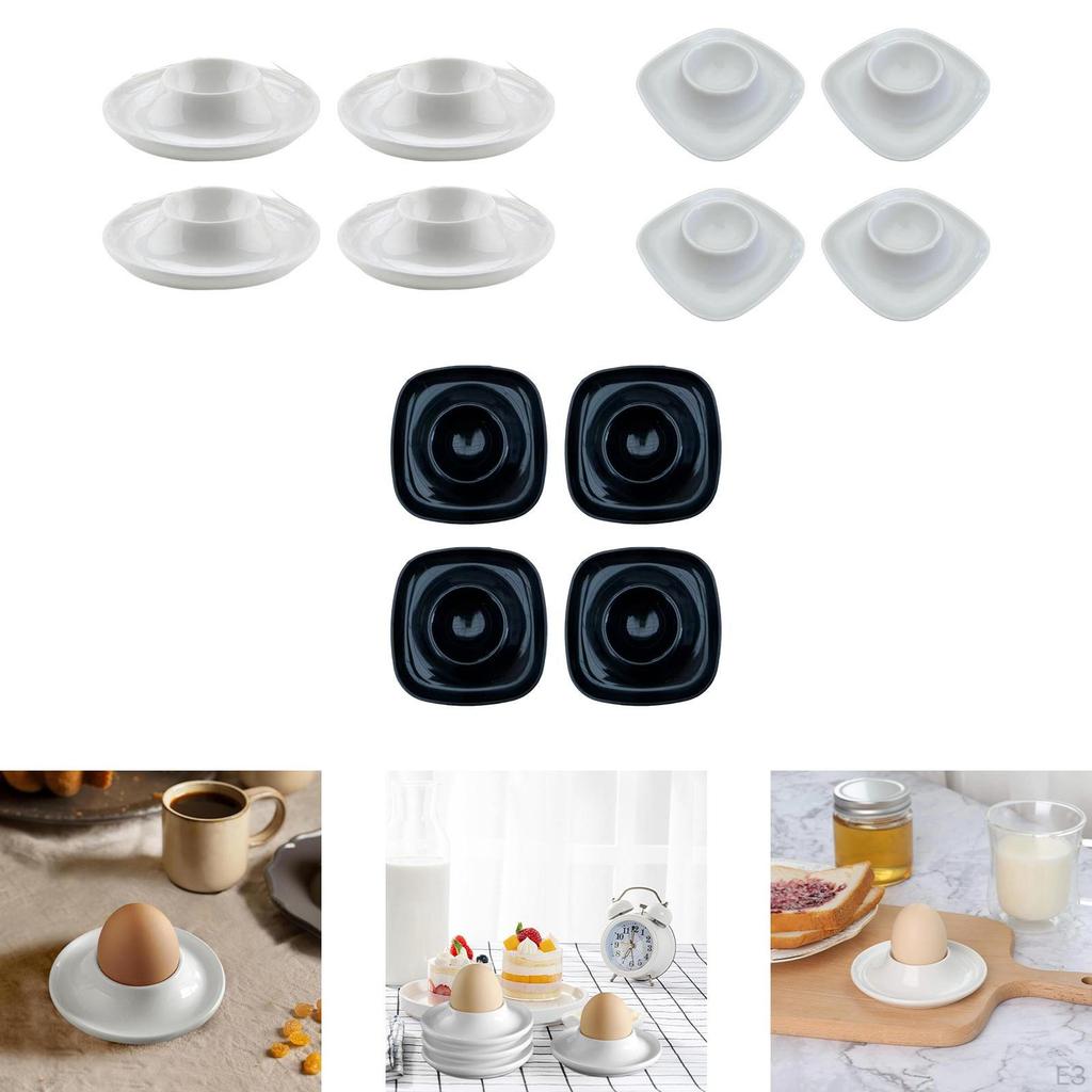 4 Decorative, Unique, Easy-to-Clean Stackable Egg Holders, Trays for Pantry, Breakfast, And