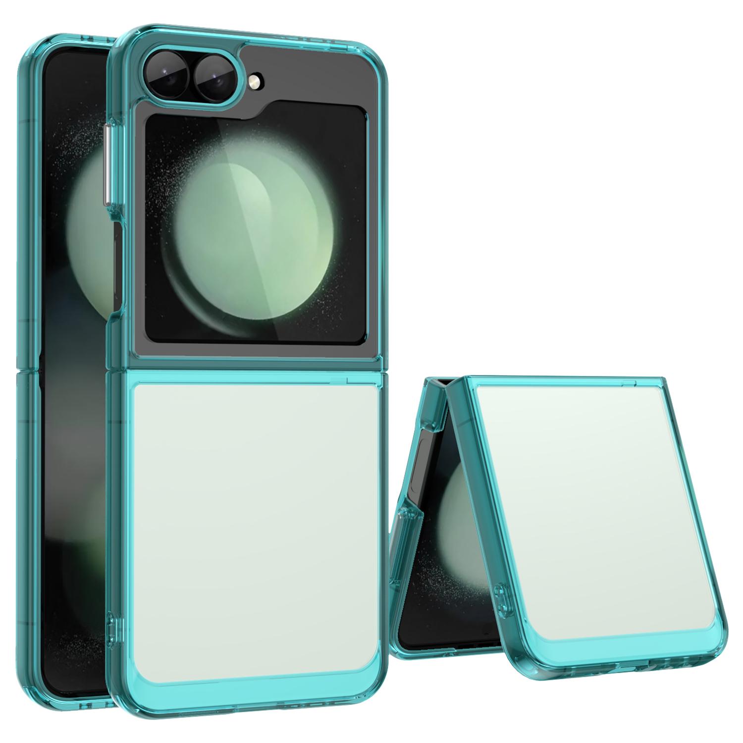 

For Samsung Galaxy Z Flip6 5G Case TPU+Acrylic Shockproof Phone Cover Transparent Blue