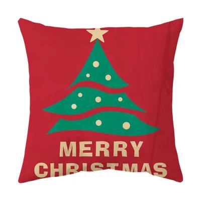 Merry Christmas Cushion Cover 45*45 Cartoons Pillowcase Cotton Linen Sofa Cushions Pillow Cases Pillow Covers