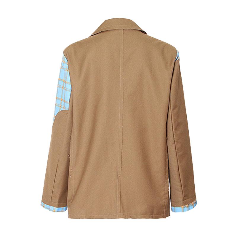 Australian Trendy Lapel Jacket 2025: Fashionable Chain Accent, Contrast Stitching, Long Sleeve All-Match Suit