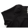 High-Quality Socialite Style Rhinestone-Inlaid Faux Two-Piece Slim-Fit Dress for Spring/Summer