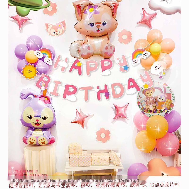 Geburtstagsdeko Ballon-Set für Kinder - Themen-Hintergrund mit Folienballons