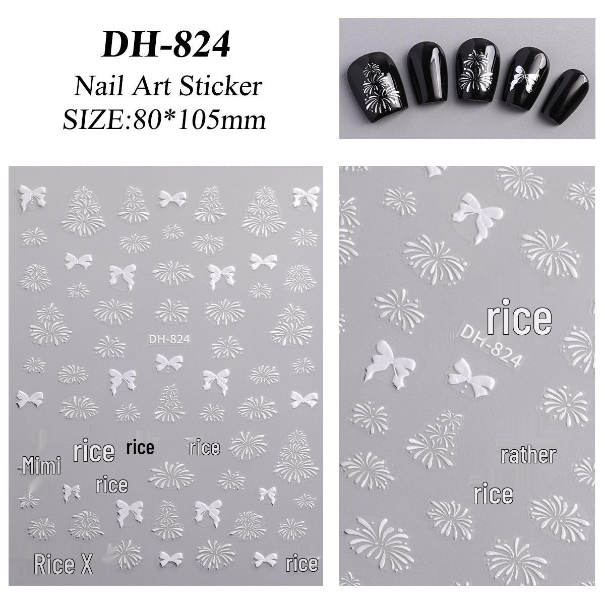 Gold & Silver Firework Nail Art Stickers - Flat Back Adhesive for DIY Nail Craft