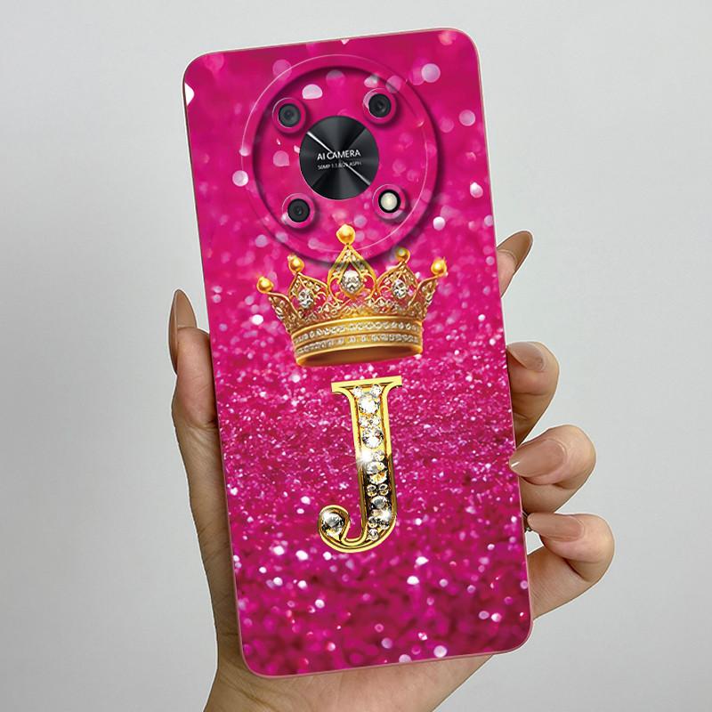 For Huawei Nova Y90 (CTR-LX2) / Nova Y91 (STG-LX1) Fashion Initial Letter Couple Phone Case Soft Silicone TPU Protective Casing