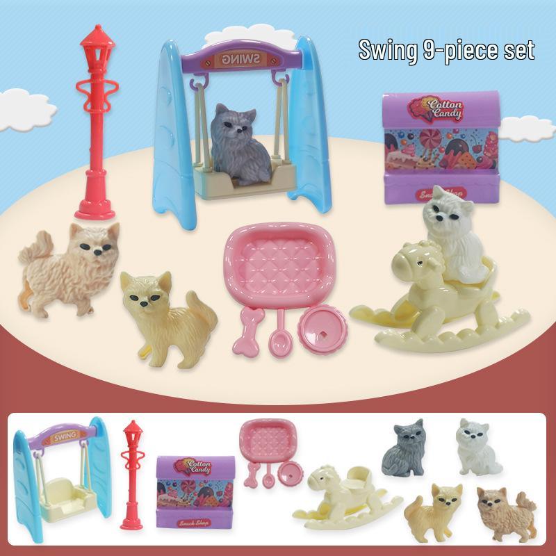 International Role-Playing Pet Set: Puppy & Kitten Mini Animal Toys
