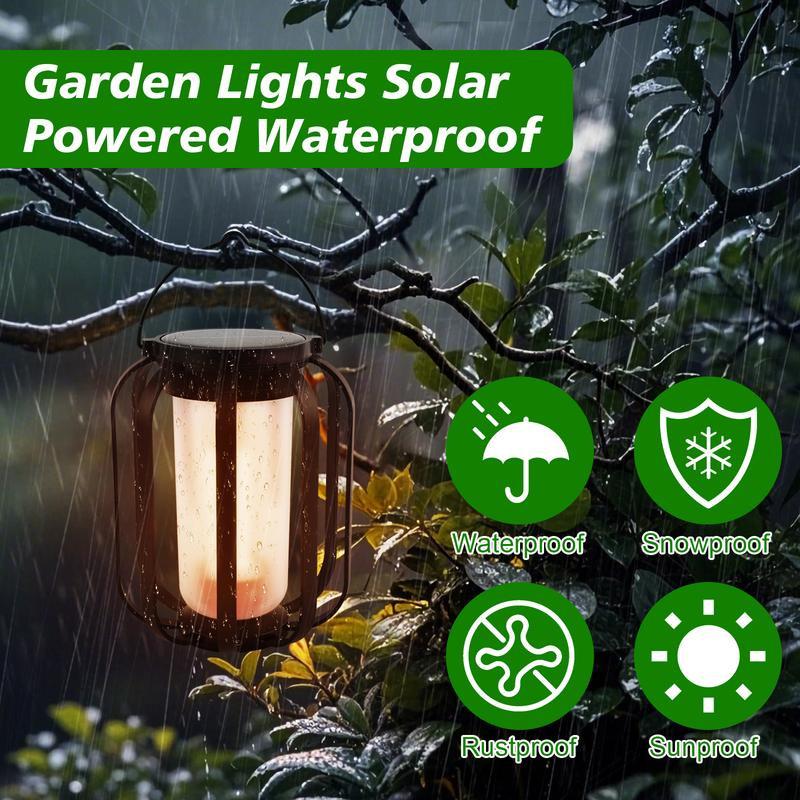 Solar Flameless , Solar Outdoor Light With Base, 4 Modes, With Tripod, Can Be Hung Or Placed,for Camping, Garden Decor