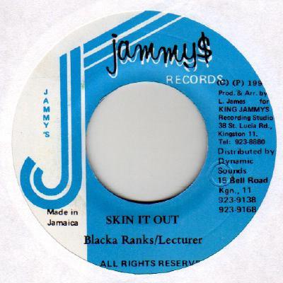 

7inch Record BLACKA RANKS LECTURER Skin It Out NONE Jammys Records 1992 Jamaica Reggae Ska Dub Used