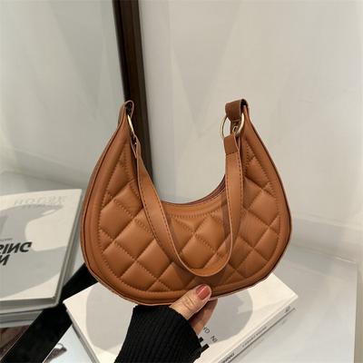 Fashion Rhombus Shoulder Bag Women's 2025 Summer New Versatile Ins Underarm Bag Crescent Women