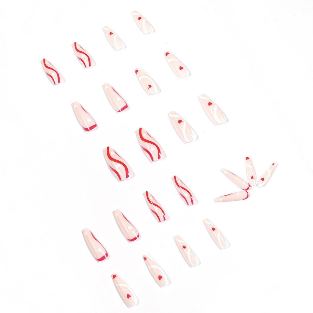 Cross-Border Ballet Pop False Nails & Removable Stickers Set