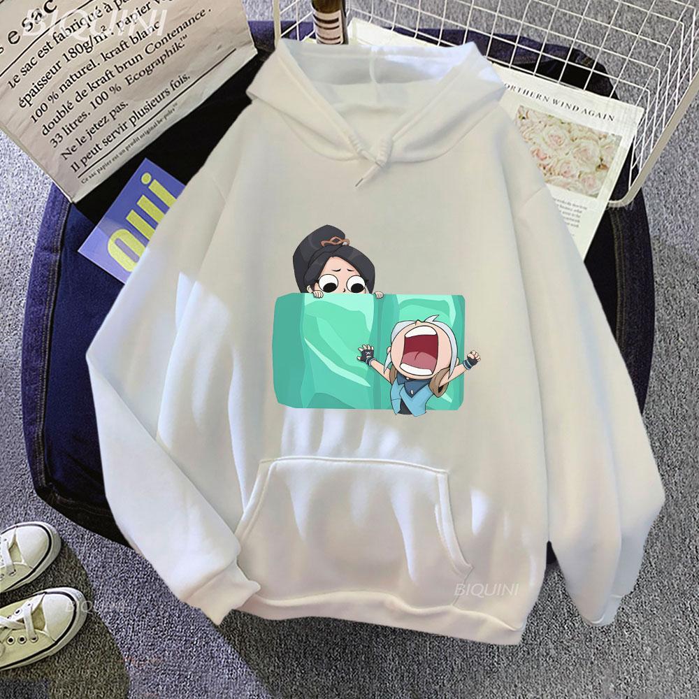 Jett Grafik-Hoodies für Teenager-Mädchen VALORANT Sweatshirt Winter Warm Damen Mann Unisex Lässige Übergroße Sweatshirts Pullover