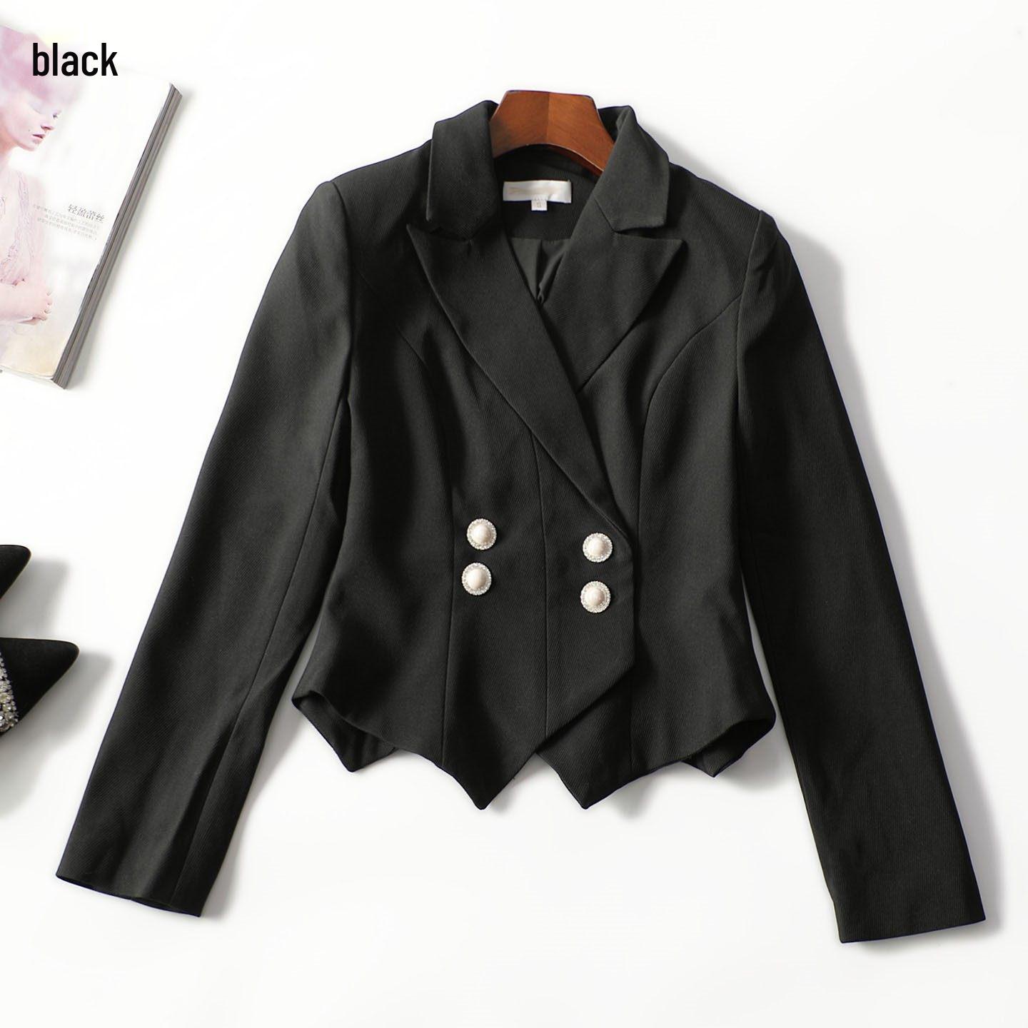 

Autumn Long Sleeve Cropped Women s Suit in Deep Clearance Small чёрный