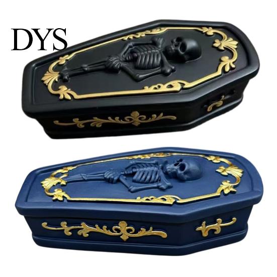 Organizzatore Contenitore Teschio Cofanetto Gotico Scatola Portagioie, Statuetta Spettrale in Resina per Oggetti Vari da Scrivania Anelli, Organizzatore da Tavolo Oscuro per Halloween, Unico