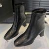 Fashion High Heels Women's Chunky Ankle Boots 2025 Desigenr Elegant Shoes Fashion Dress Pumps Classical Party New Trends Botas De Mujer