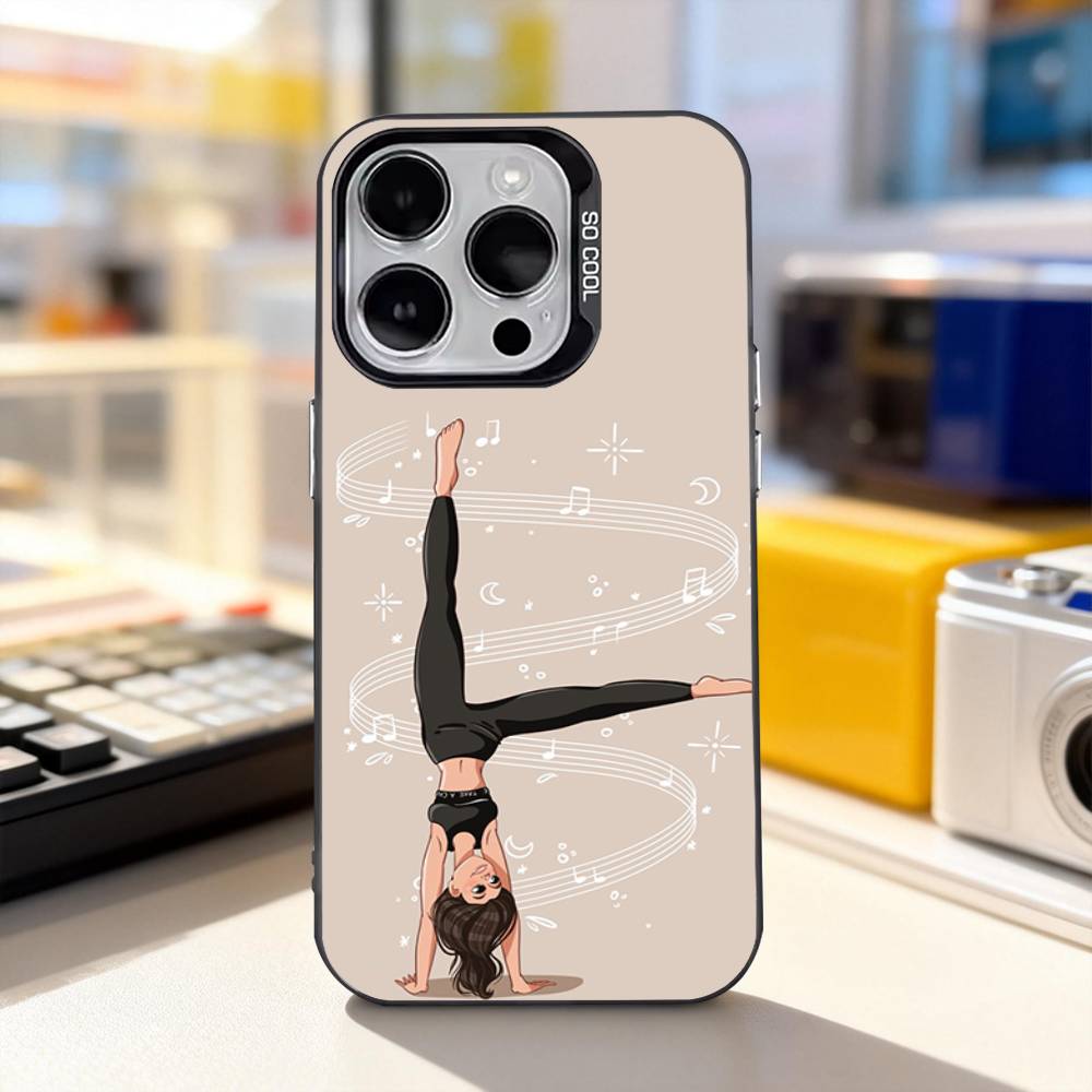 

GYM Girl Gymnastic Phone Case For iPhone 17,16,15,14,13,12,11,Pro,XS,Max,Plus,Mini,SE4,E IMD Matte Black iPhone14Plus