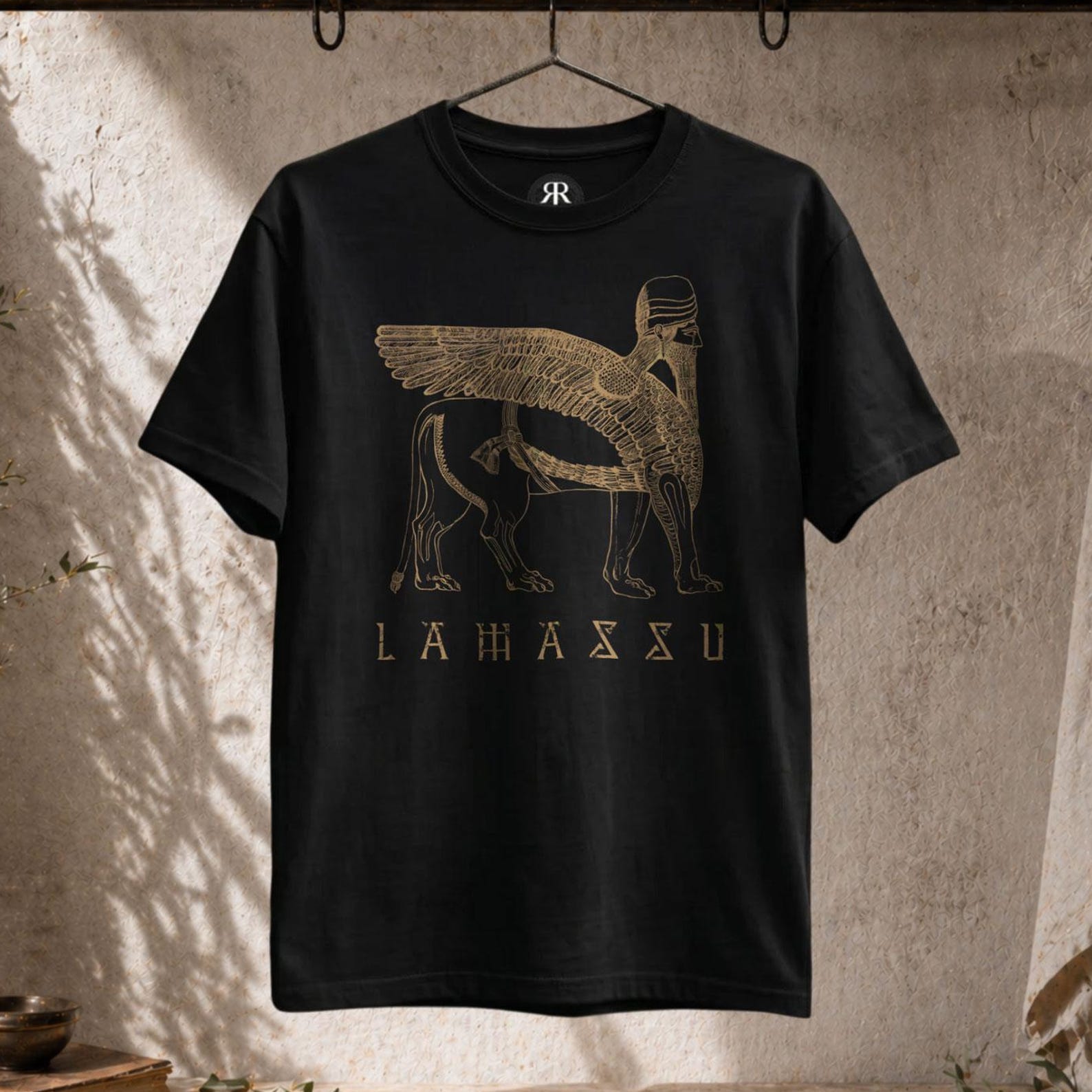 Assyrian Lamassu Shirt - Winged Lion Ancient Mesopotamia Mythology Tee 2XL