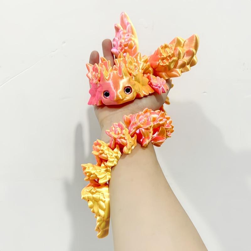 3D Print Toy Salamander Dragon Desktop Ornament Animals Home Office Crafts Christmas Gift
