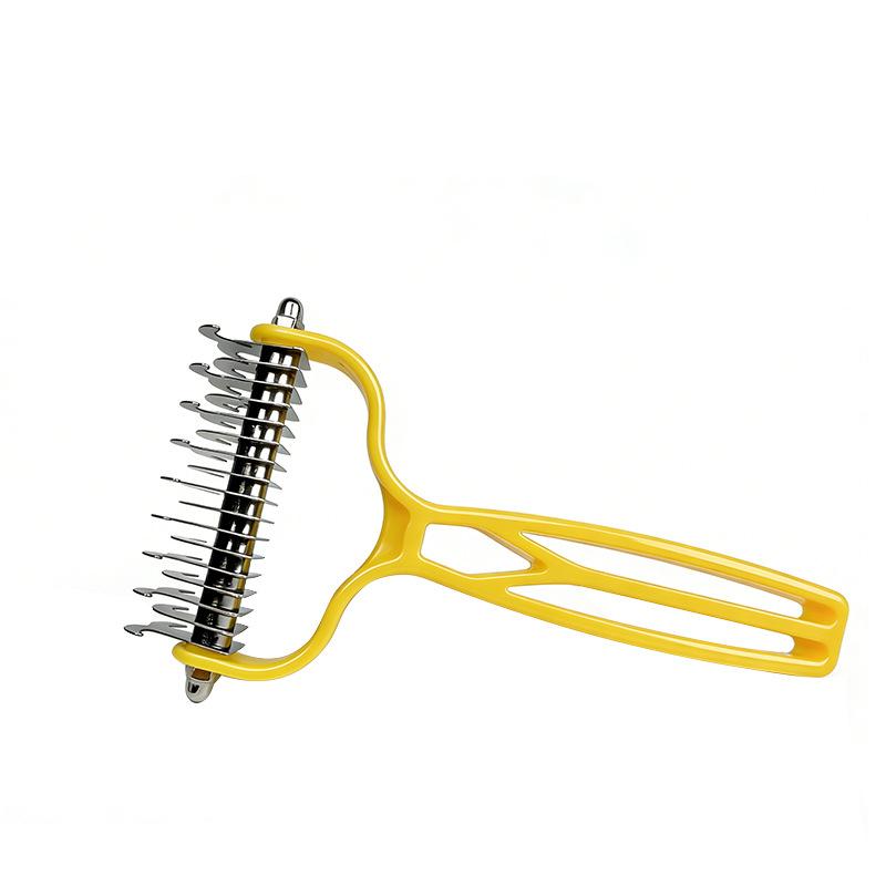 Pet Hair Remover Double Sided Stainless Steel Comb Dog Cat Grooming Brush Knot Remover Cleaning Tool