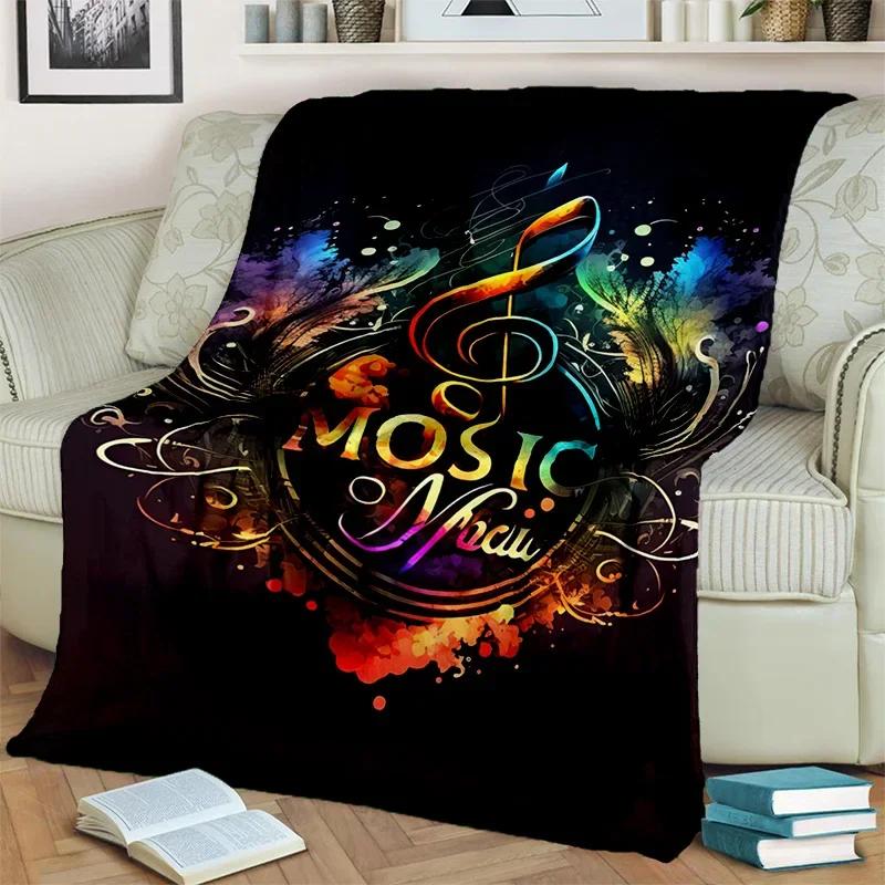3D Colorful Musical Note Music Score Blanket,Soft Throw Blanket for Home Bedroom Bed Sofa Picnic Travel Office Cover Blanket Kid