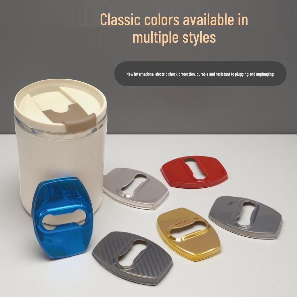 Bezza Stainless Steel Car Door Lock Cover with Logo for Cross-Border Compatibility