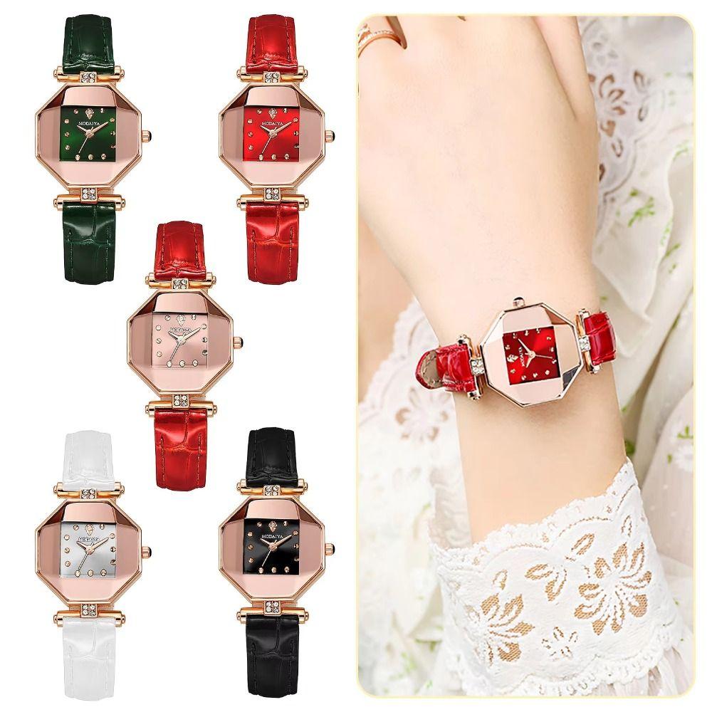 Retro Women's Wrist Watch Light Luxury Quartz Wristwatch Rhinestone Quartz Watch  Daily Use