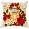 Christmas Bell Wreath Print Throw Cover for Sofa, Couch and Holiday Bedroom Decor