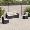 VidaXL Garden Lounge Set 5 Pcs with Cushions Black Braided Resin 3218776
