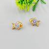 Fashion Light Luxury Earrings Cute Simple Large Zircon Small Fish Stud Earrings