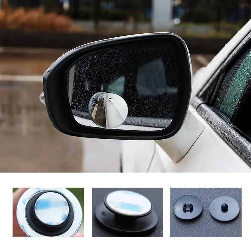 Frameless Car Round Blind Spot Mirrors 360° Adjustable Convex Rearview Mirrors for Eliminating Blind Spots Parking Assistance