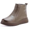 All Cowhide Wool Women's Boots Winter New Middle and Old Wedge Heel Mother Boots Retro Short Boots Platform Leather Cotton Shoes