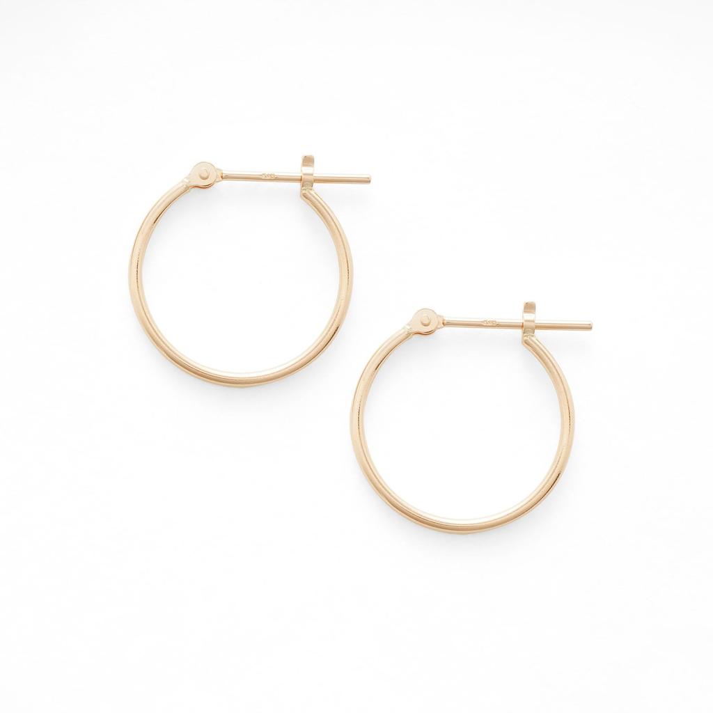 ESTELLE Hoop 18K Pink Gold [Official] Women's Earrings, (M) 0202-1470-0015-0000