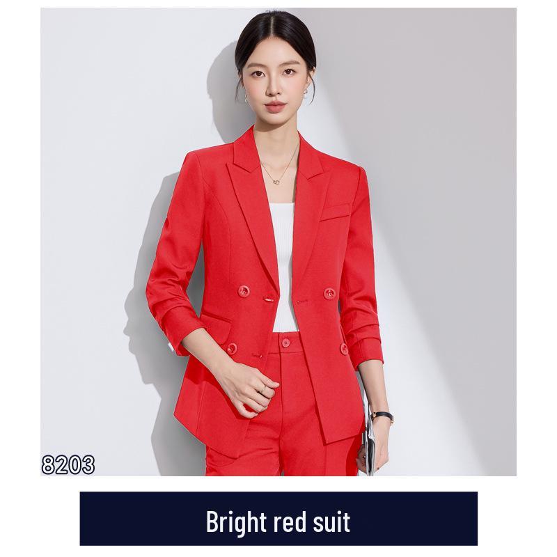 Damen High-End Weißes Anzugset für Herbst/Winter - Elegante Business-Formelle Kleidung