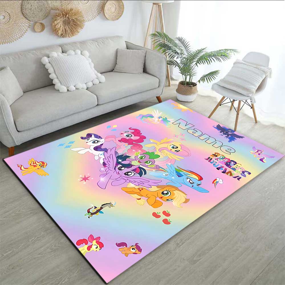 Little Pony (10) Customize your name rug, office chair cushion, home bedroom living room gift.