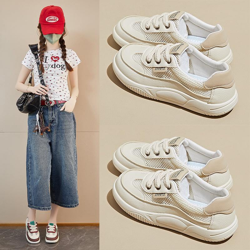 Summer Mesh White Shoes New Style Female Students' Height-enhancing Breathable Board Shoes Casual Shoes