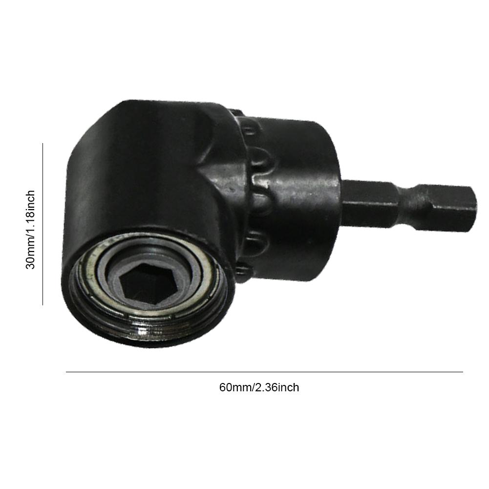 1/4 tum 90°/105° Vinkelhöger Vinkelbit Arbetsbesparande Vinkelbit för Borrmaskin/Skruvdragare Roterbar Adapter