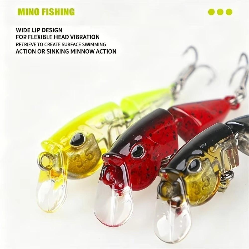 2-Section Joint Slow Sinking Minnow 3.5g Weight Wobbles Bait Mini Micro Fishing Bait Bass Fishing