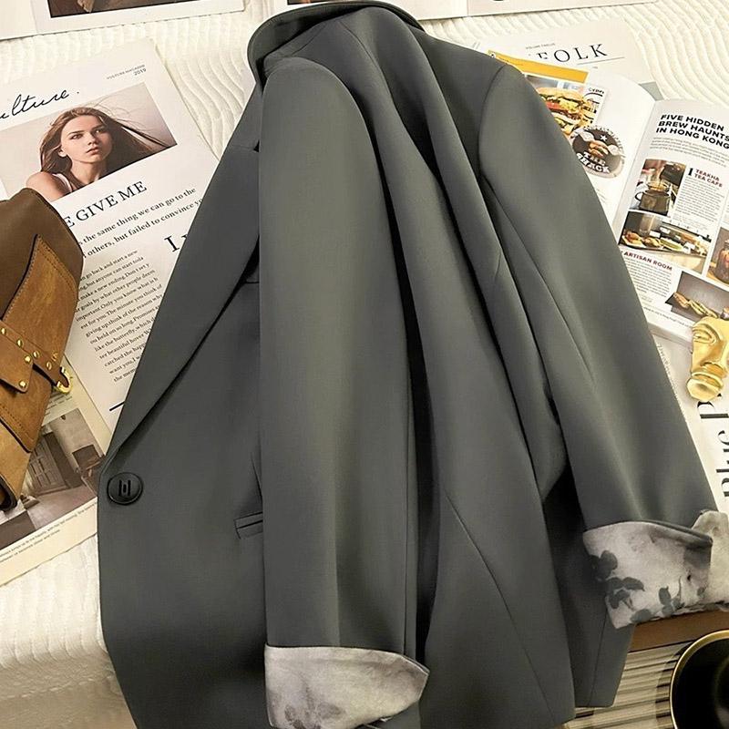 Suit Blazer for Women Casual Long Sleeve Button Cardigan Slim Fit Solid Color Professional Suit Jacket