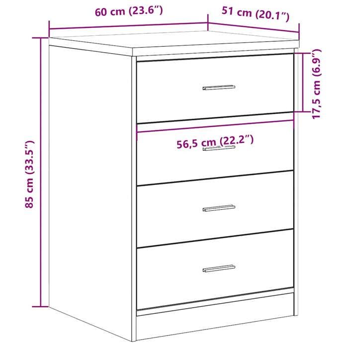 VidaXL Garage Storage Cabinet Smoked Oak 60x51x85 Cm Pine Wood, Cabinet, Tool Cabinet, Low Cabinet, Cabinet of 860602
