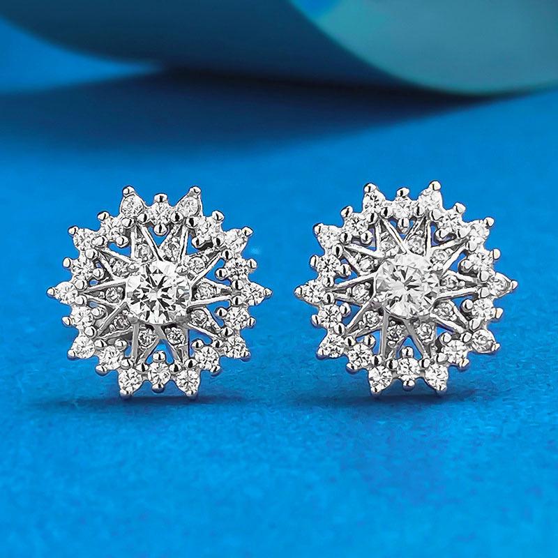 

Xiancan S925 Silver Snowflake Astrolabe Stud Earrings - Versatile Christmas Fashion Style S925 Silver