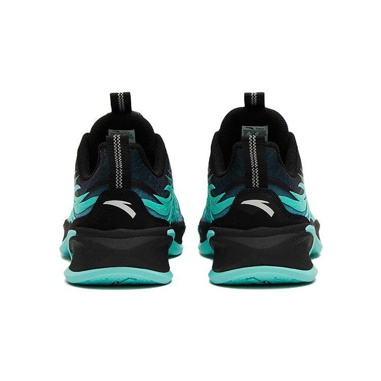 Anta Red Flame Non-Slip Shock Absorbing Wear-Resistant Low-Top Running Shoes Kids Sneakers Black Green 312315511-5