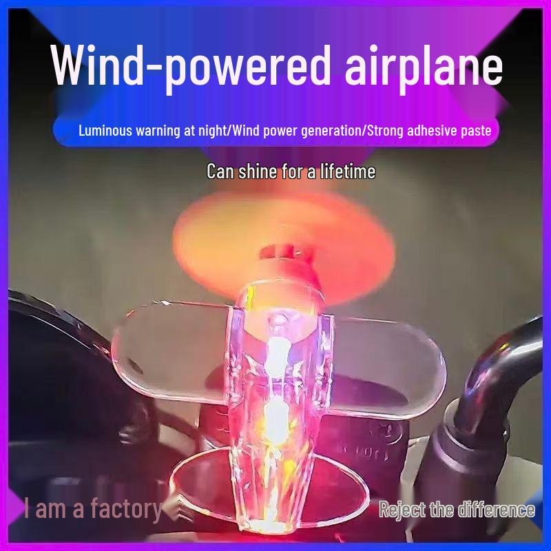 Electric Vehicle Motorcycle Wind-Powered LED Light Car Ornaments