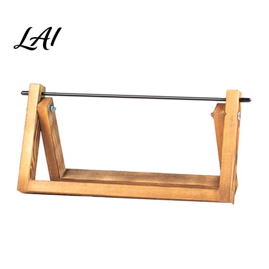Solid Wood Yarn Dispenser Wooden Crochet Holder Rotatable Portable Organizer Rack Stable Stand for Travel Mortise And Tenon Frame Home or