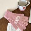 Keep Warm Riding Gloves  Full Finger Mittens Cute Wool Knitting Gloves  Female
