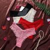 Low Waist Mesh Floral Panties Female Lingerie Patchwork Lace Flower Transparent Briefs Underwear Hollow Mesh Sheer Lace Thong
